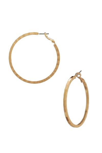 SQUARE EDGE HOOP EARRING