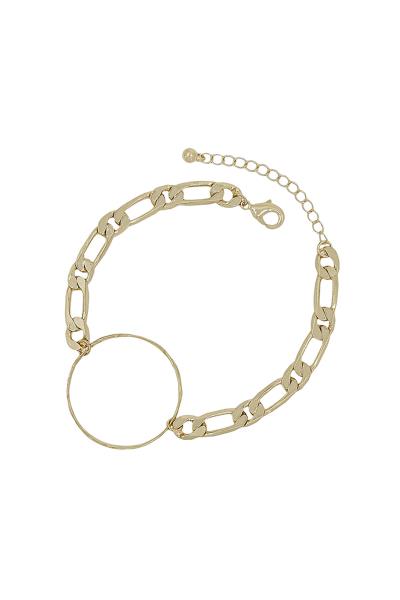ROUND ACCENT METAL CHAIN BRACELET