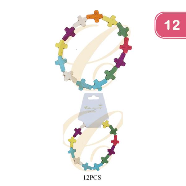 MULTI CROSS PATTERN BRACELET 12 UNITS