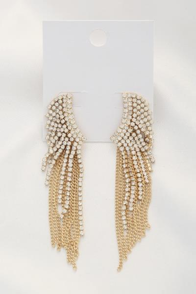 RHINESTONE CHAIN DANGLE EARRING