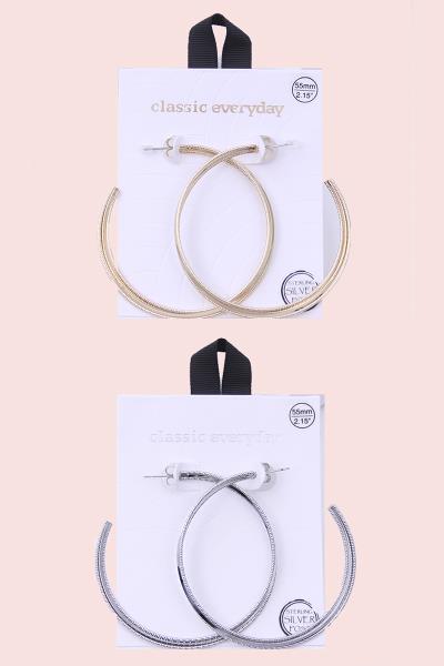 STERLING SILVER POST HOOP EARRING
