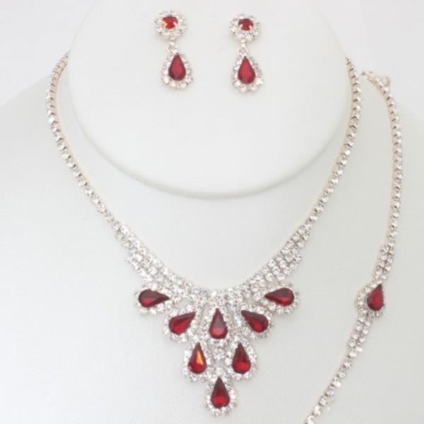 TEARDROP RHINESTONE BRACELET NECKLACE
