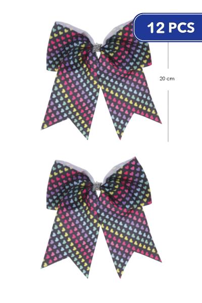 FASHION HEART HAIR BOW (12 UNITS)