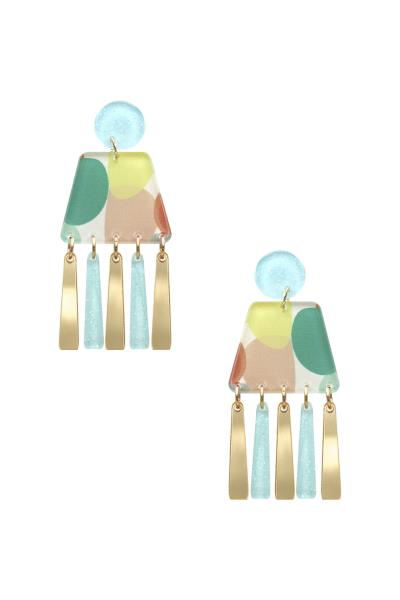 GEOMETRIC SHAPE DANGLE EARRING