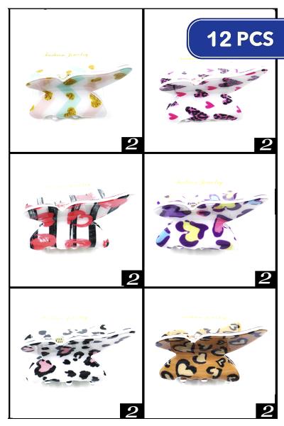 FASHION BUTTERFLY HAIR CLAW (12 UNITS)