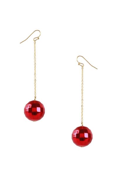 METAL CCB ALUMINUM COATING DISCO BALL FISH HOOK EARRING