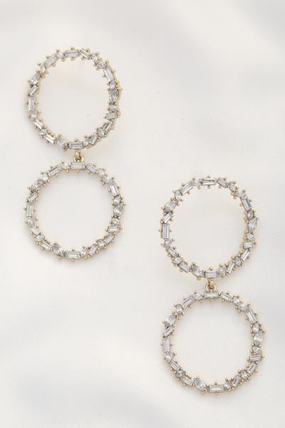 DOUBLE CIRCLE DANGLE EARRING