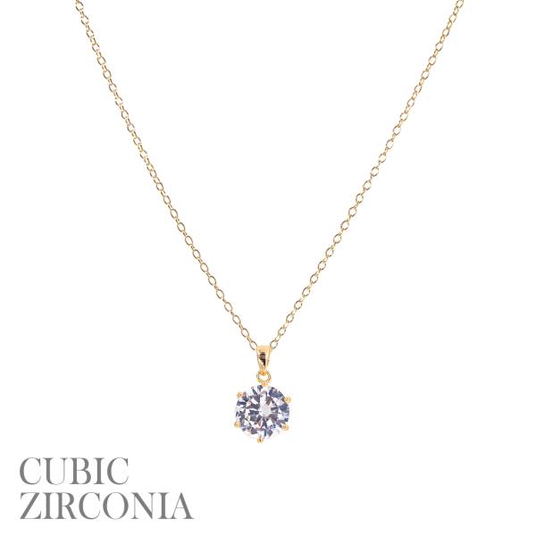 CRYSTAL CUBIC ZIRCONIA 12MM ROUND PENDANT