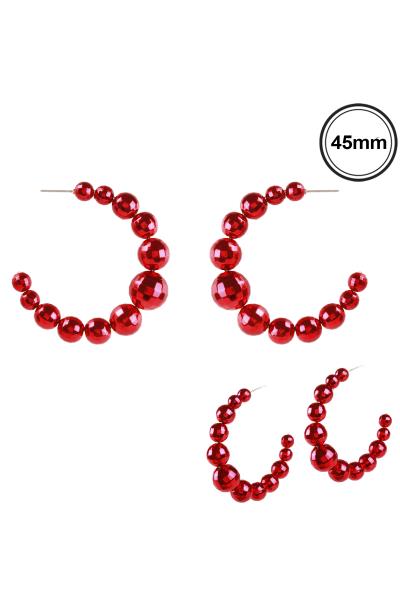CCB ALUMINUM COATING DISCO BALL HOOP EARRING