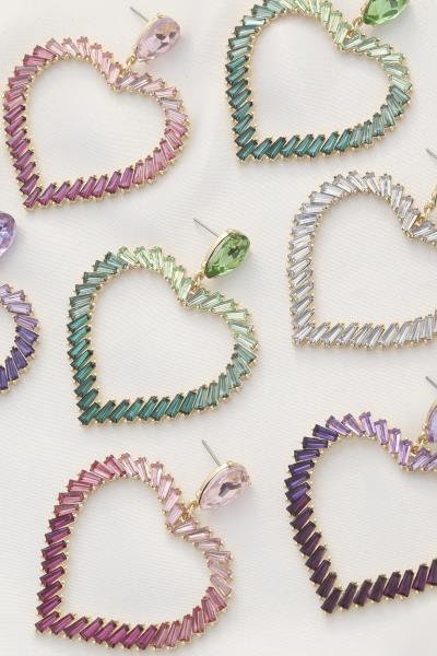 CRYSTAL HEART DANGLE EARRING