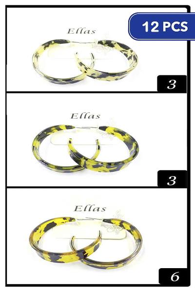 FASHION CHIC ACRYLIC EARRING 12 UNITS