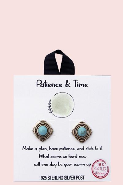 18K GOLD RHODIUM DIPPED PATIENCE & TIME EARRING