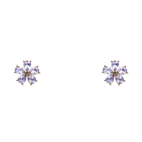CRYSTAL FLOWER POST EARRING
