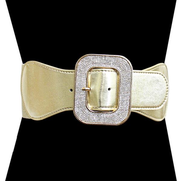 RHINESTONE SQUARE WIDE ELASTIC BELT