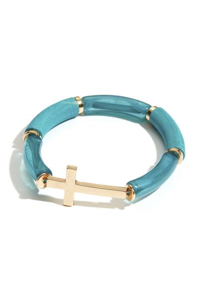 CROSS CYLINDER BEAD BRACELET