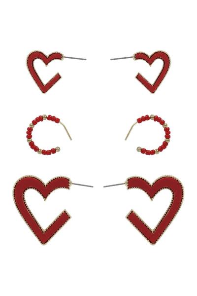 HEART ASSORTED EARRING SET