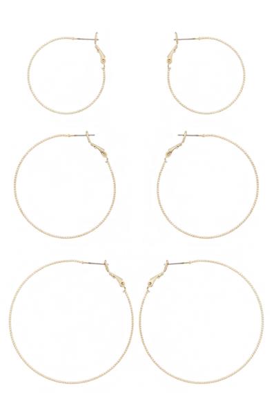 METAL HOOP EARRING SET