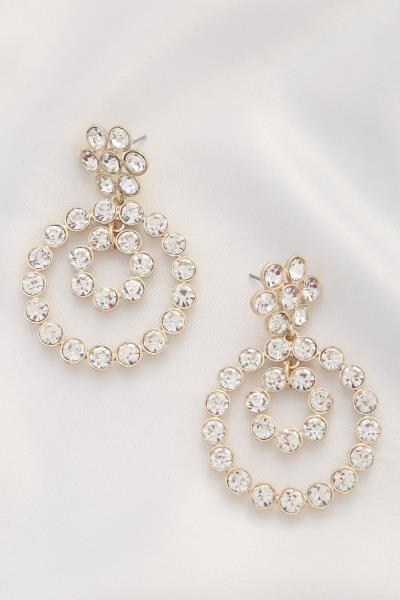 RHINESTONE CIRCLE DANGLE EARRING