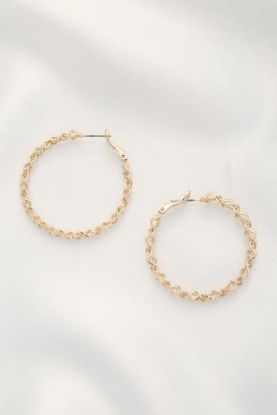 BRAIDED LINK METAL HOOP EARRING