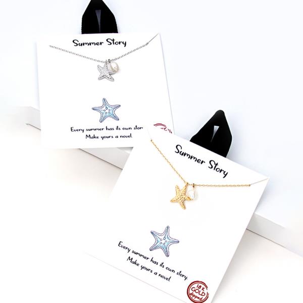 18K GOLD RHODIUM DIPPED SUMMER STORY NECKLACE