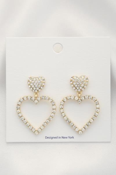 CRYSTAL HEART DANGLE EARRING
