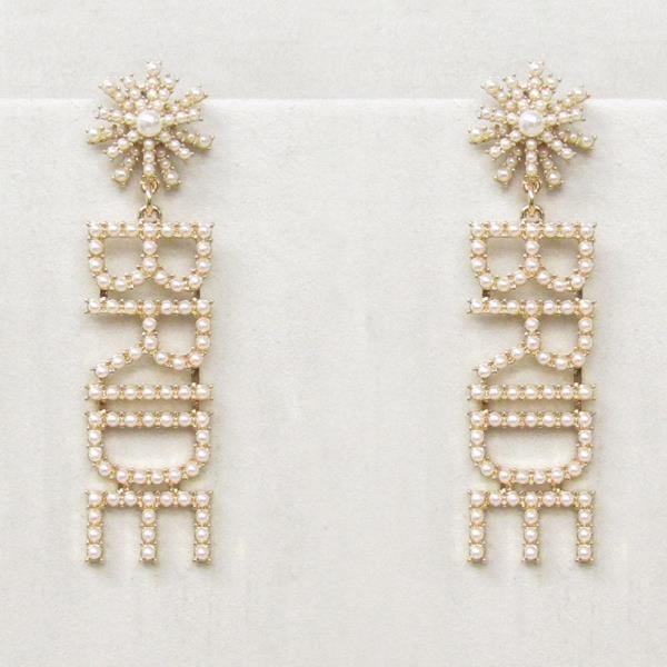 RHINESTONE BRIDE DANGLE EARRING