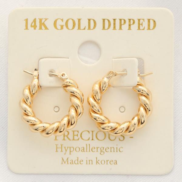 TWISTED 14K GOLD DIPPED EARRING