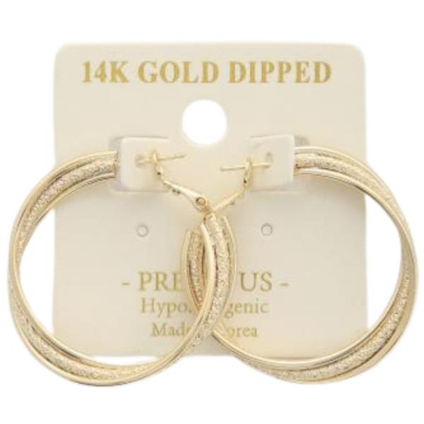 TRIPLE HOOP 14K GOLD DIPPED EARRING