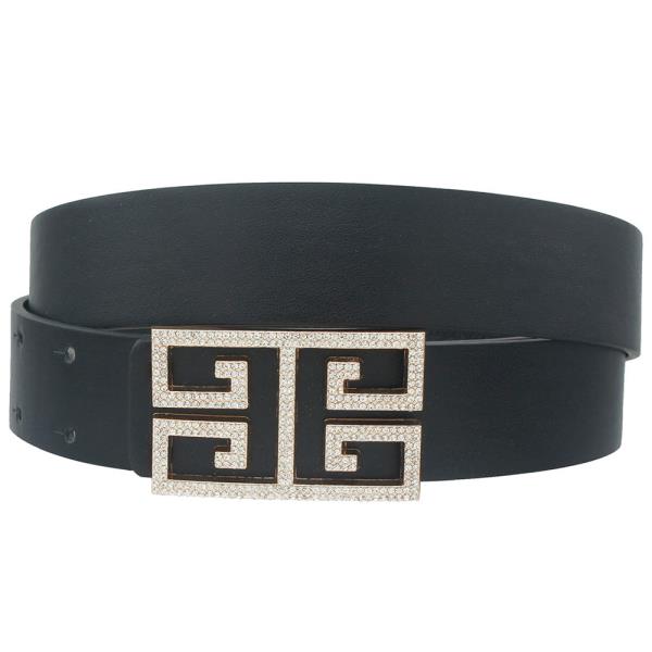 RHINESTONE WIDE GREEK KEY PAVE BELT