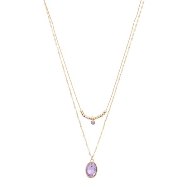 SODAJO OVAL CHARM BEADED LAYERED NECKLACE