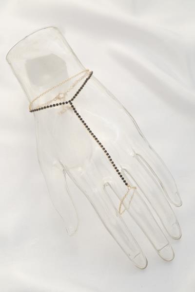 SODAJO RHINESTONE LAYERED HAND RING BRACELET