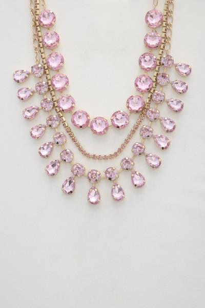 SODAJO TEARDROP CRYSTAL LAYERED NECKLACE