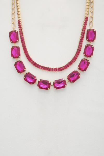 SODAJO CRYSTAL LAYERED NECKLACE