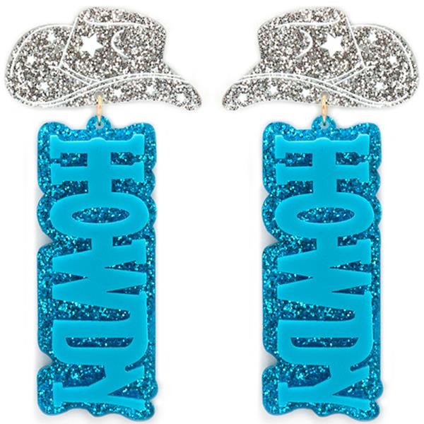 HOWDY COWBOY HAT DANGLE EARRING