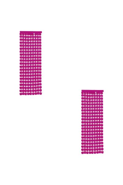 PAINTED SOFT ROUND CHAIN SQUARE EARRING