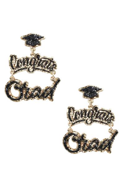 CONGRATS GRAD DANGLE EARRING