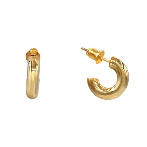 SECRET BOX MINI OPEN HOOP 14K GOLD DIPPED EARRING