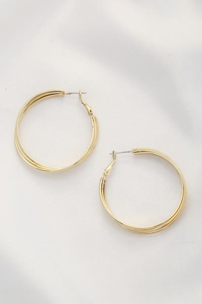 DOUBLE HOOP METAL EARRING
