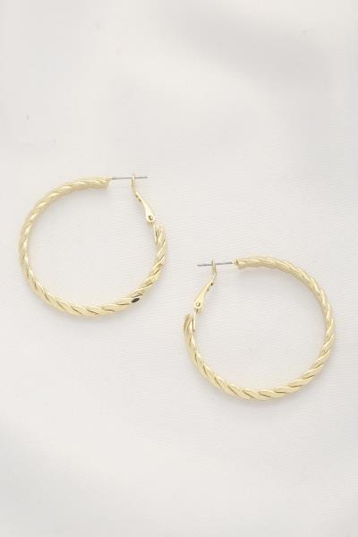 TWISTED METAL HOOP EARRING