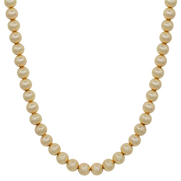 8MM SCRATCHED METAL BALL SNK NECKLACE