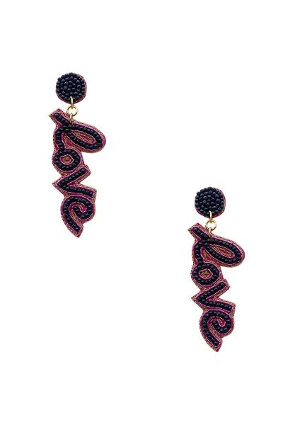 BEADED LOVE LETTER EARRING