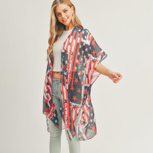 AMERICAN FLAG KIMONO.