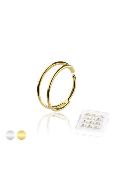 925 STERLING SILVER DOUBLE LINE HALF O RING HOOP PACKAGE
