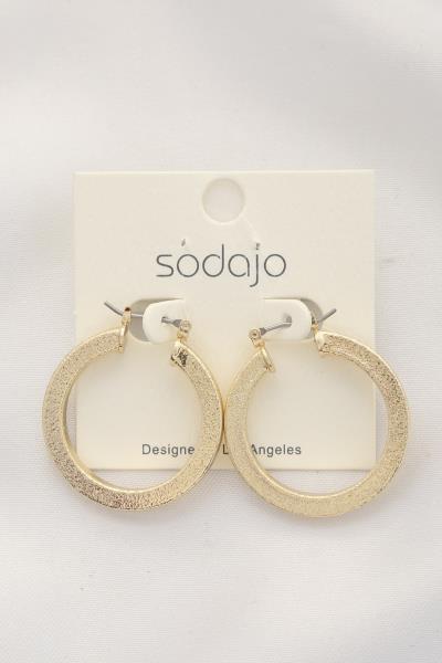 SODAJO SQUARE EDGE METAL HOOP EARRING
