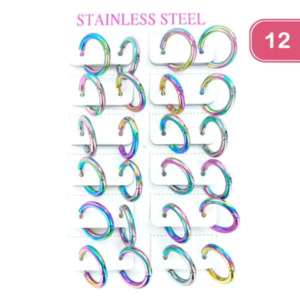 STAINLESS STEEL HUGGIE EARRING (12 UNITS)