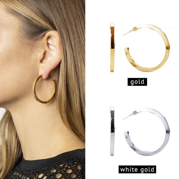 40MM 14K GOLD DIPPED FLAT HOOP EARRING