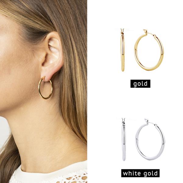 30MM 14K GOLD DIPPED PIN CATCH HOOP