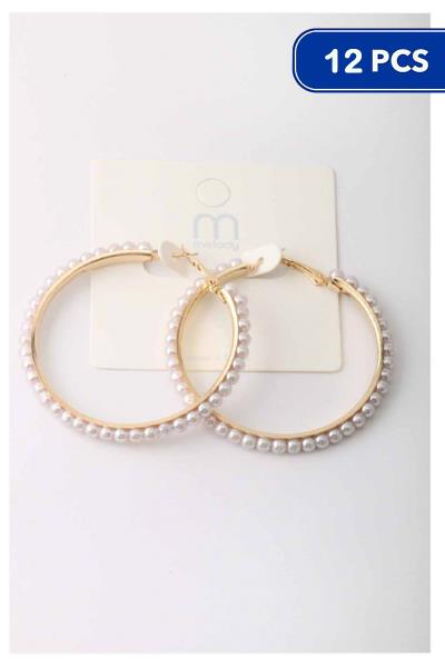 PEARL HOOP EARRING (12 UNITS)