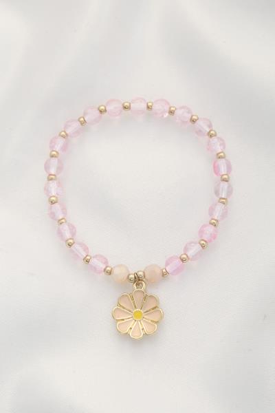 FLOWER CHARM BEADED BRACELET
