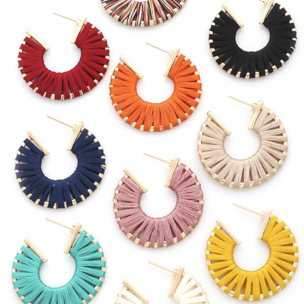 THREAD WRAP OPEN HOOP EARRING